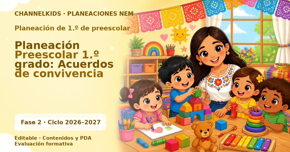 Planeación Preescolar 1.º grado: Acuerdos de convivencia
