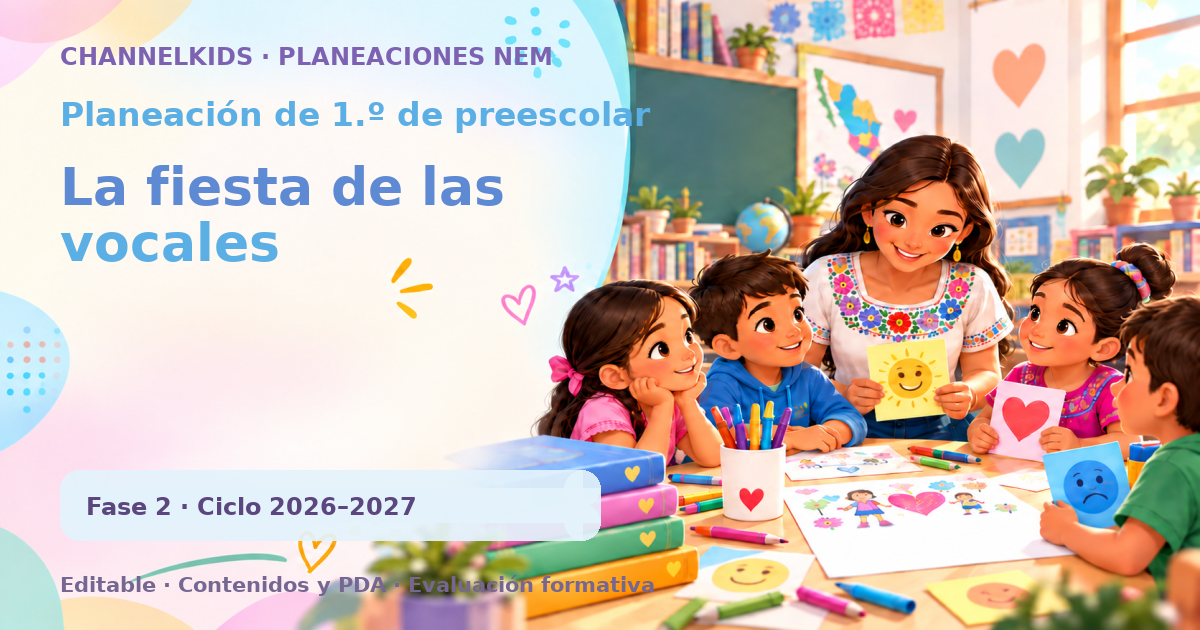 Planeación Preescolar 1.º grado: Fiesta de vocales