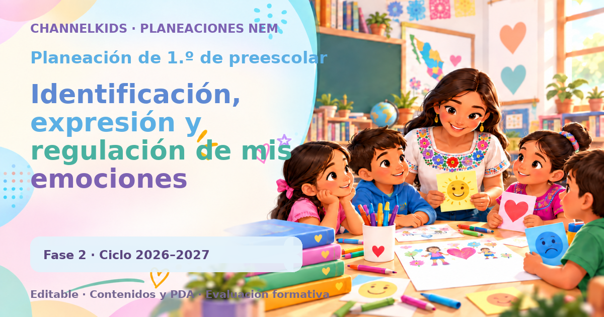 Planeación de primer grado de preescolar: Identificación, expresión y regulación de mis emociones