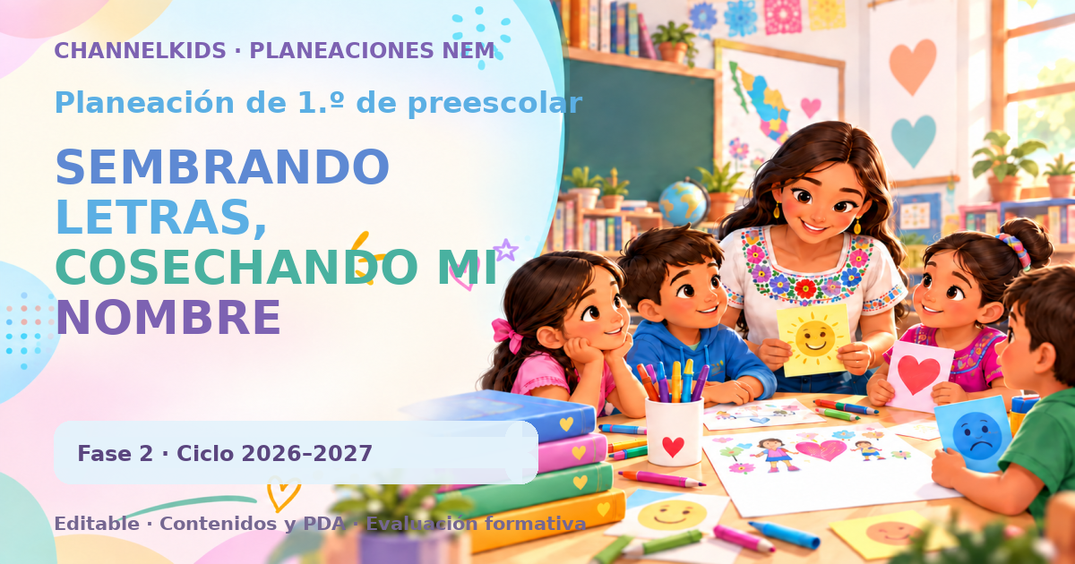 Planeación de primer grado de preescolar: SEMBRANDO LETRAS, COSECHANDO MI NOMBRE