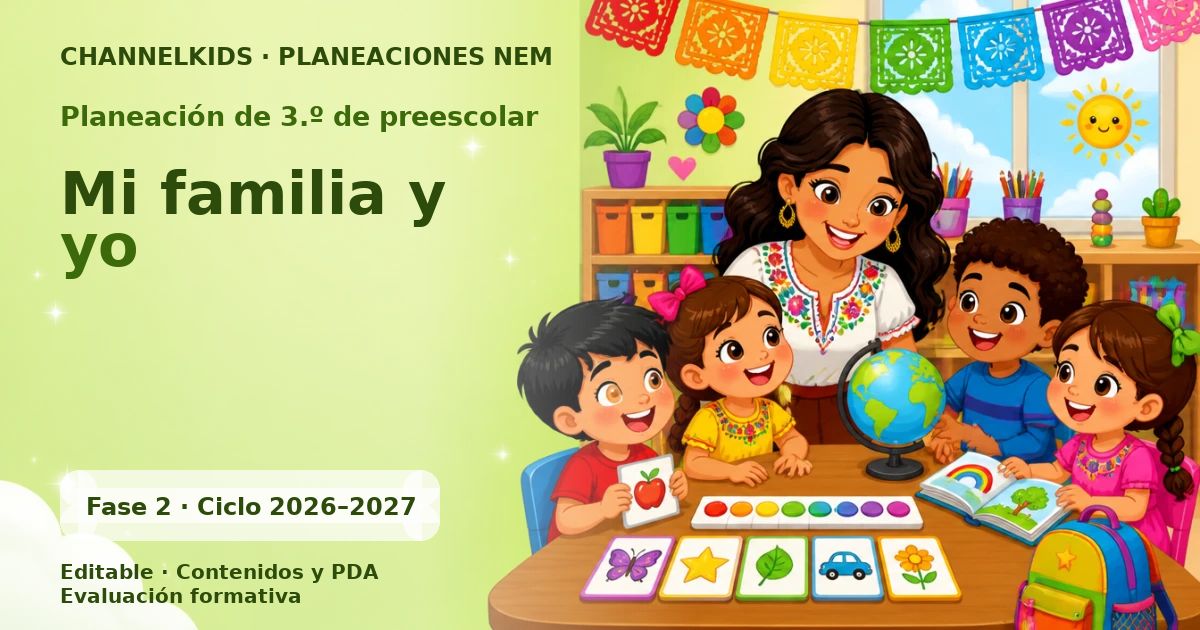 Planeación Preescolar 3.º grado: Mi familia y yo