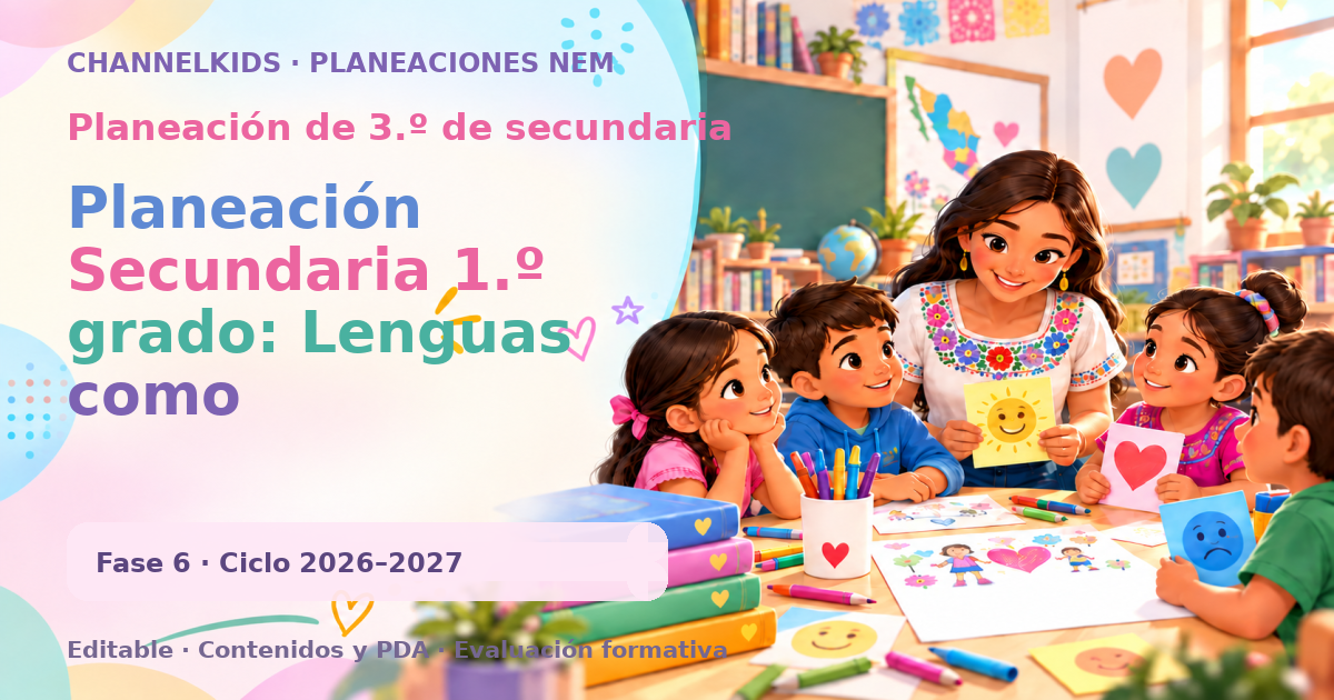 Planeación de tercer grado de secundaria: Planeación Secundaria 1.º grado: Lenguas como manifestación de identidad y del sentido
