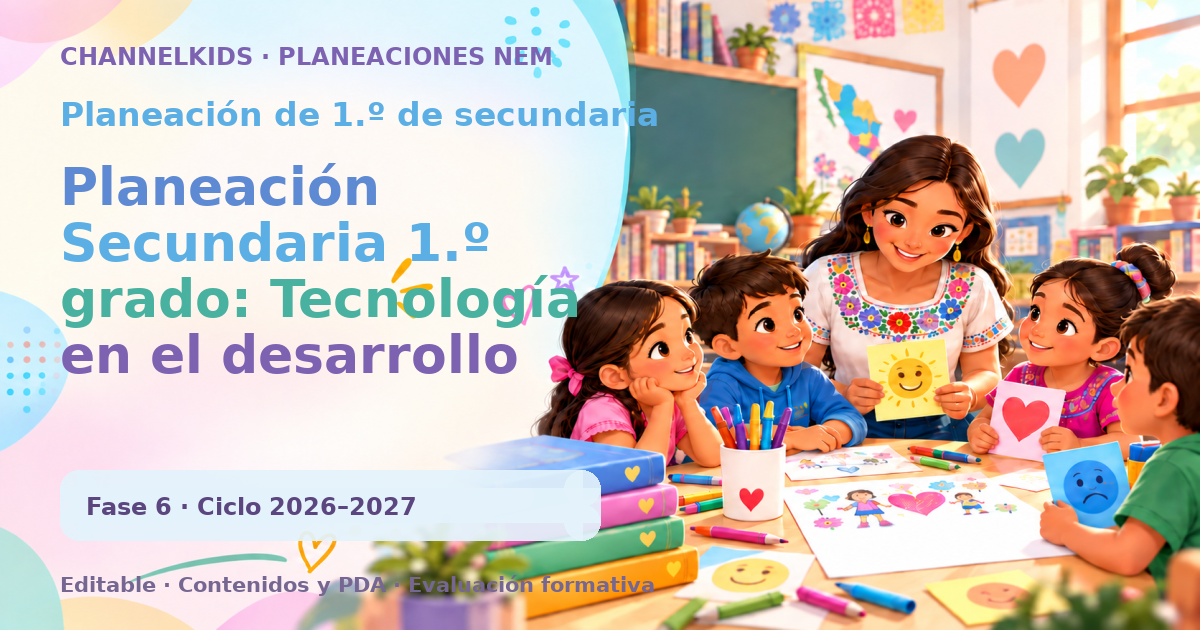 Planeación Secundaria 1.º grado: Tecnología en el desarrollo de sociedades