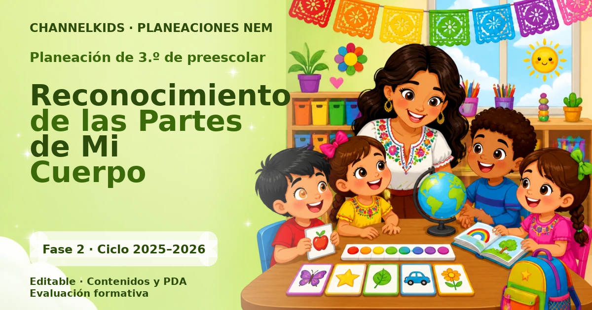 Planeación de tercer grado de preescolar: Reconocimiento de las Partes de Mi Cuerpo