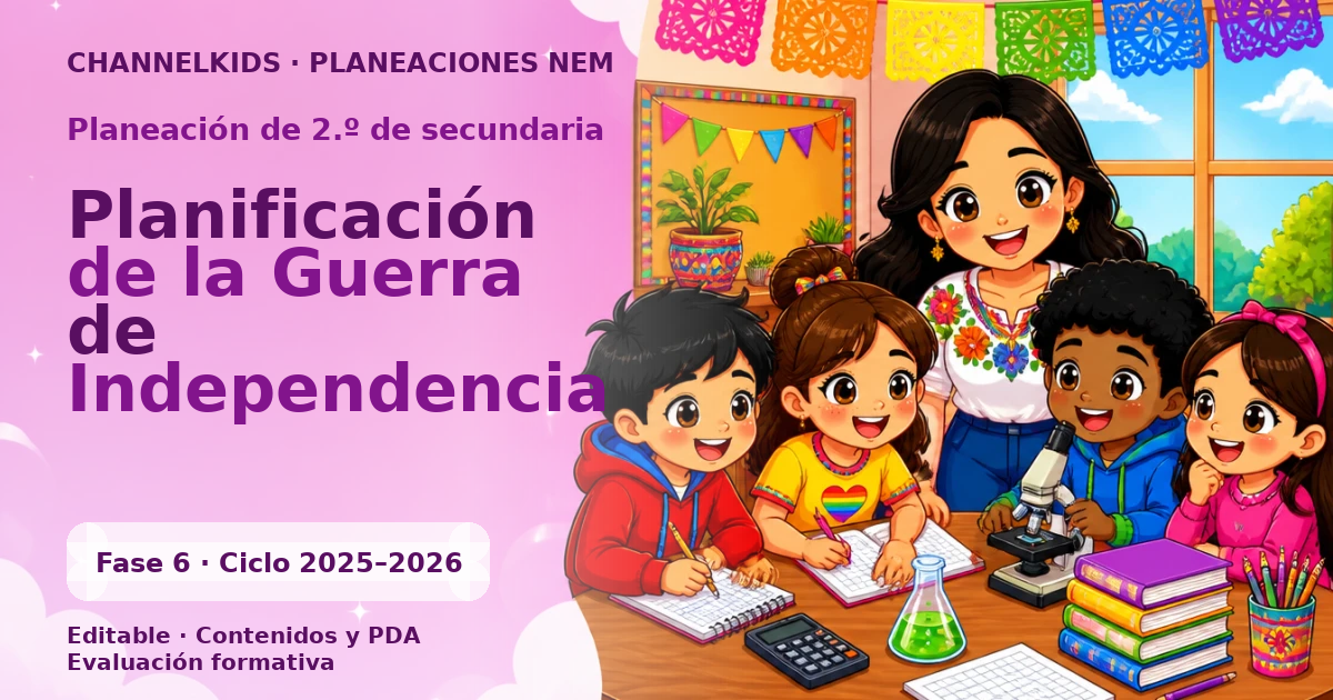 Planeación de segundo grado de secundaria: Planificación de la Guerra de Independencia