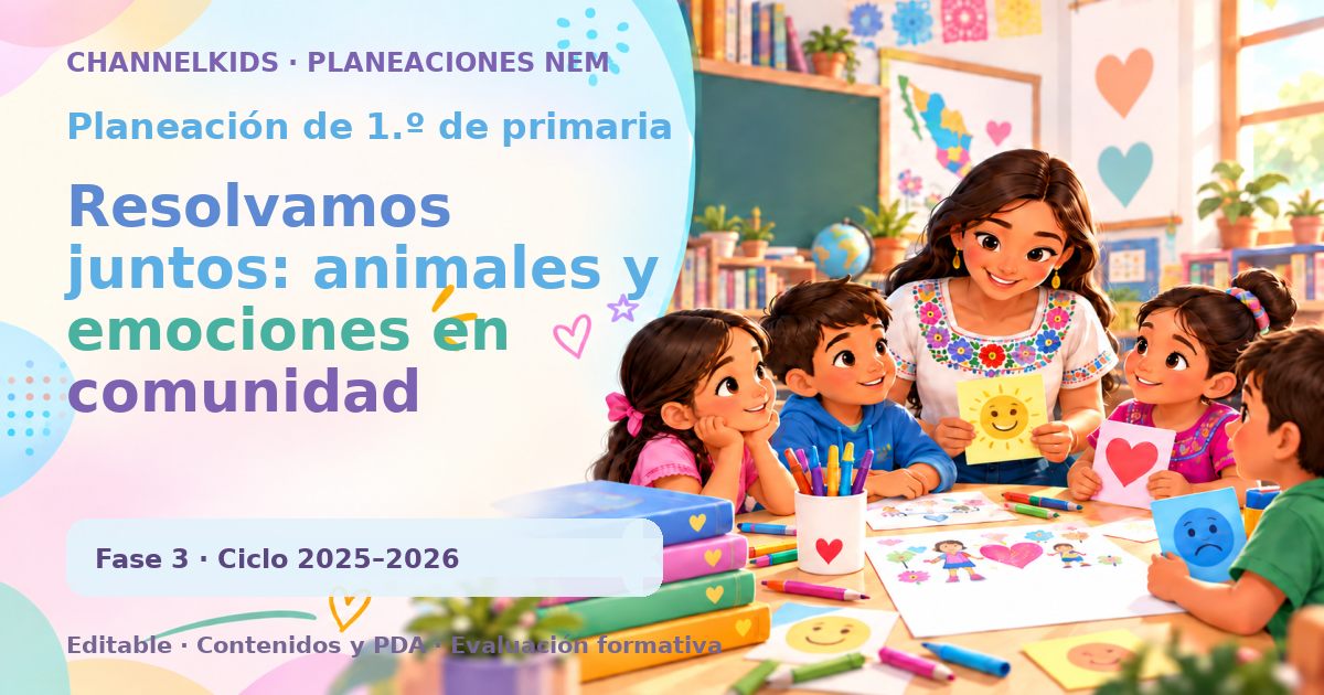 Planeación de primer grado: Resolvamos juntos: animales y emociones en comunidad