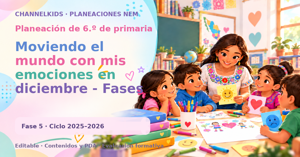 Planeación de sexto grado: Moviendo el mundo con mis emociones en diciembre - Fases metodológicas