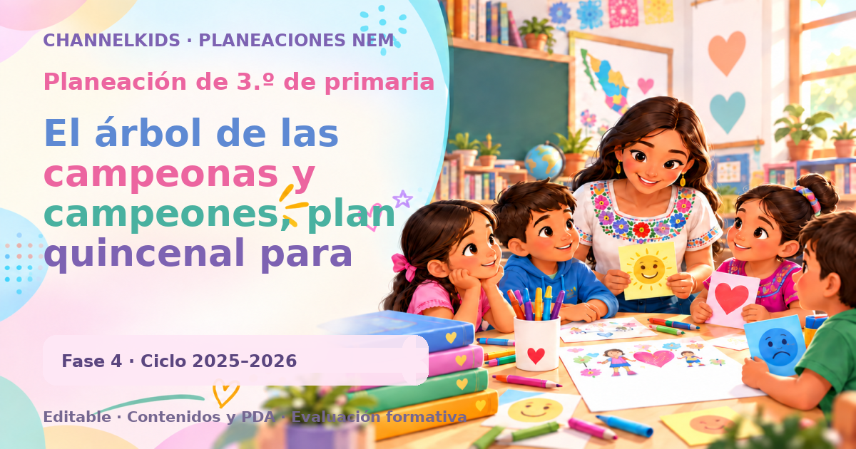 Planeación de tercer grado: El árbol de las campeonas y campeones, plan quincenal para fortalecer habilidades y valores