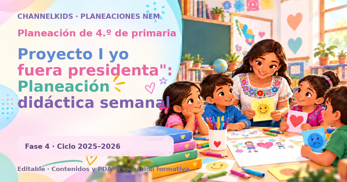 Planeación de cuarto grado: Proyecto I yo fuera presidenta": Planeación didáctica semanal para Cuarto Grado en septiembre