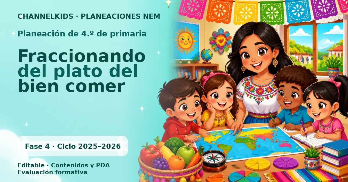 Planeación de cuarto grado: Fraccionando del plato del bien comer