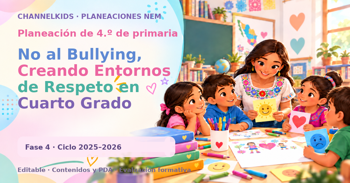 Planeación de cuarto grado: No al Bullying, Creando Entornos de Respeto en Cuarto Grado