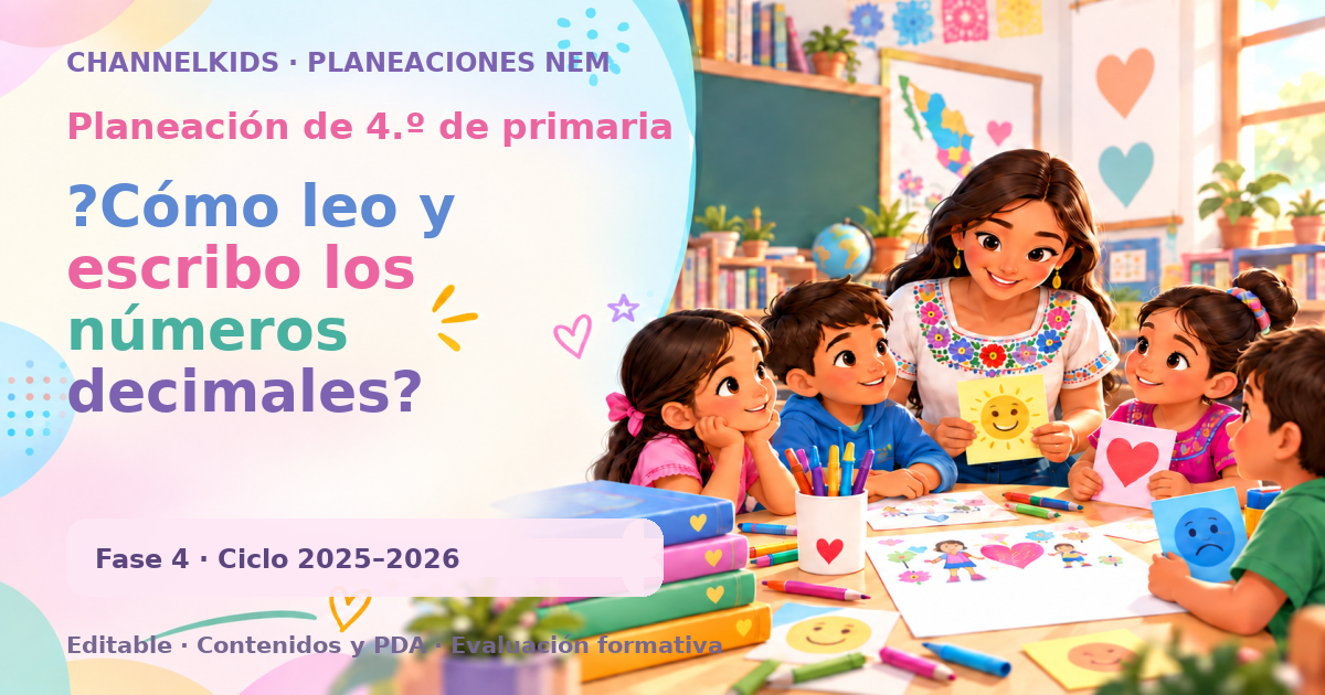 Planeación de cuarto grado: ?Cómo leo y escribo los números decimales?
