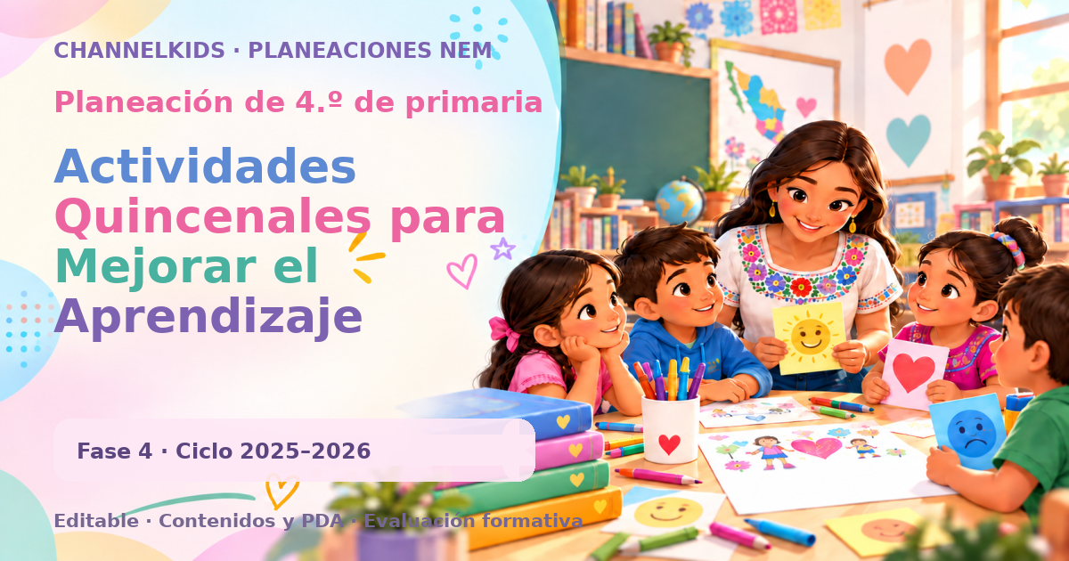 Planeación de cuarto grado: Actividades Quincenales para Mejorar el Aprendizaje