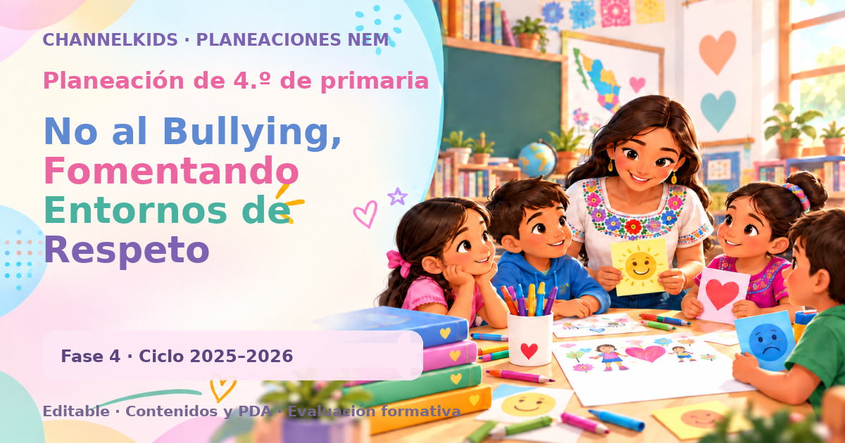 Planeación de cuarto grado: No al Bullying, Fomentando Entornos de Respeto