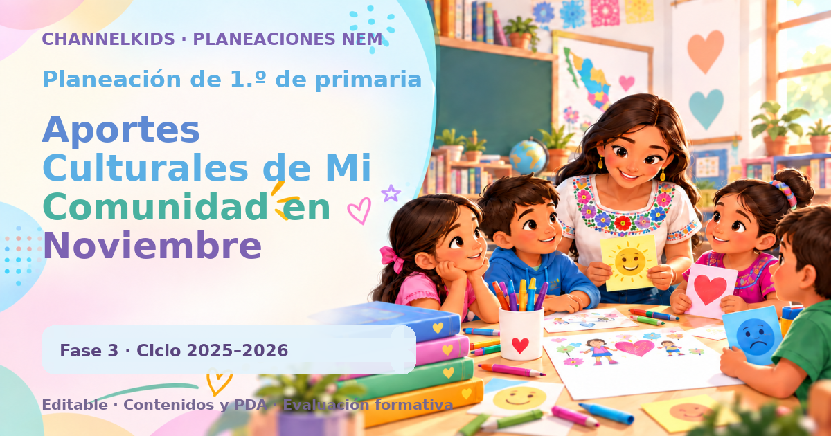 Planeación de primer grado: Aportes Culturales de Mi Comunidad en Noviembre (Quincenal)