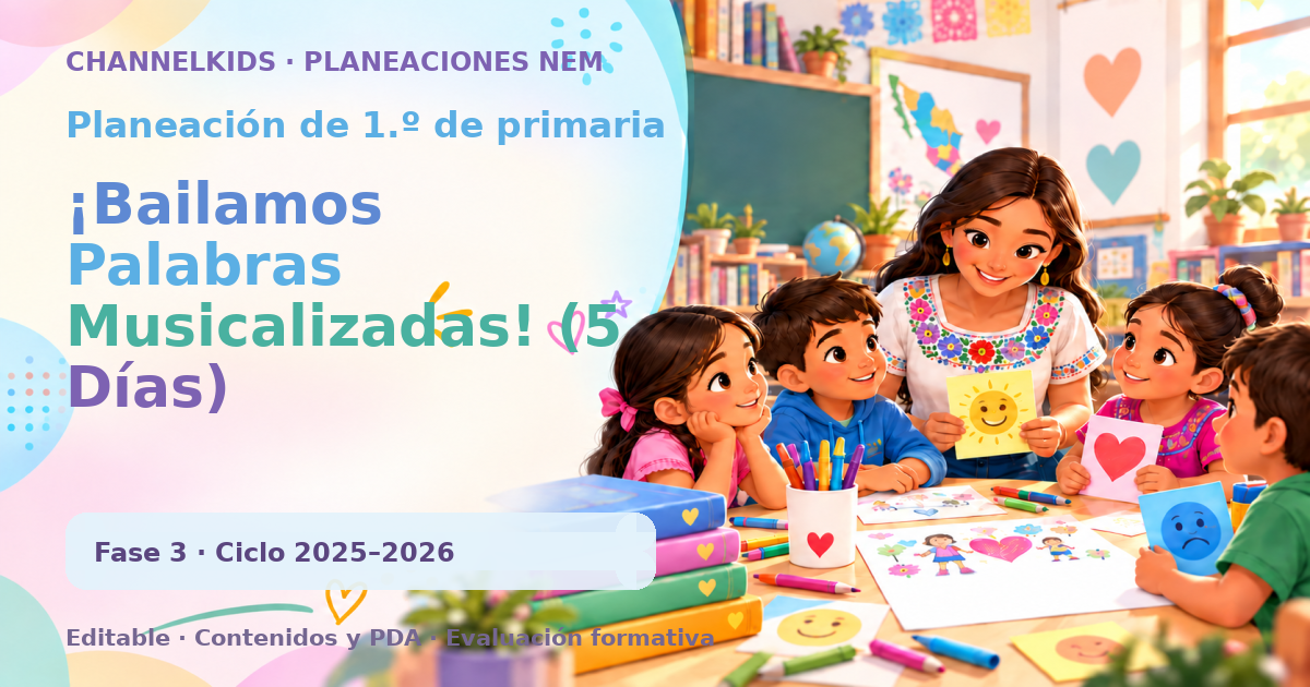 Planeación de primer grado: ¡Bailamos Palabras Musicalizadas! (5 Días)