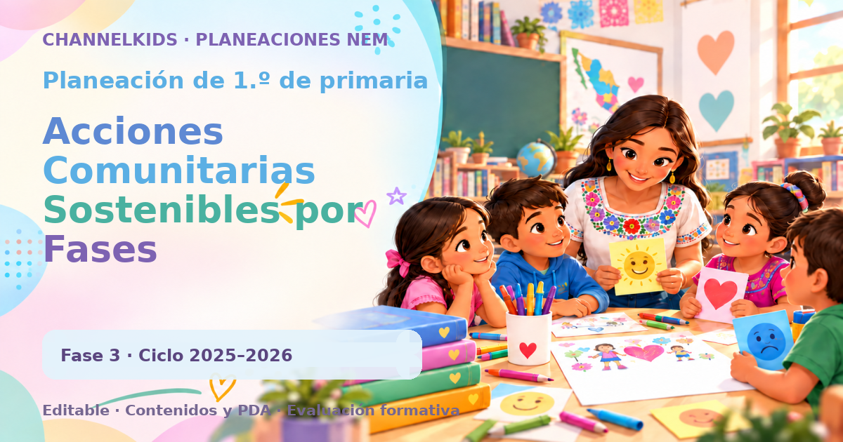 Planeación de primer grado: Acciones Comunitarias Sostenibles por Fases Metodológicas
