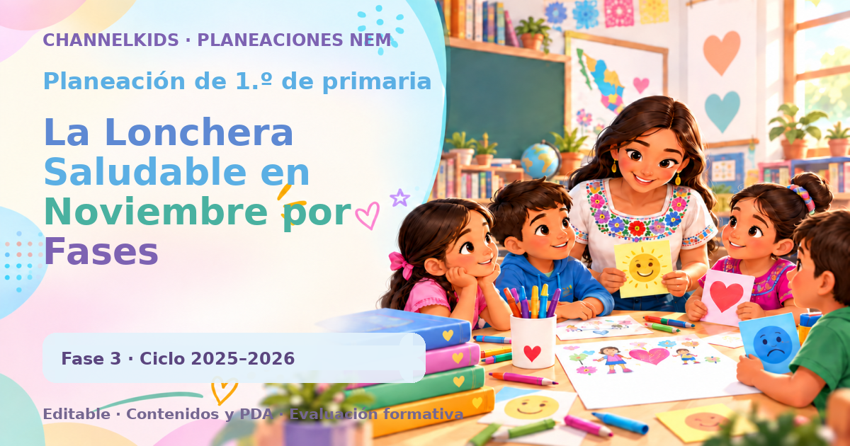 Planeación de primer grado: La Lonchera Saludable en Noviembre por Fases Metodológicas