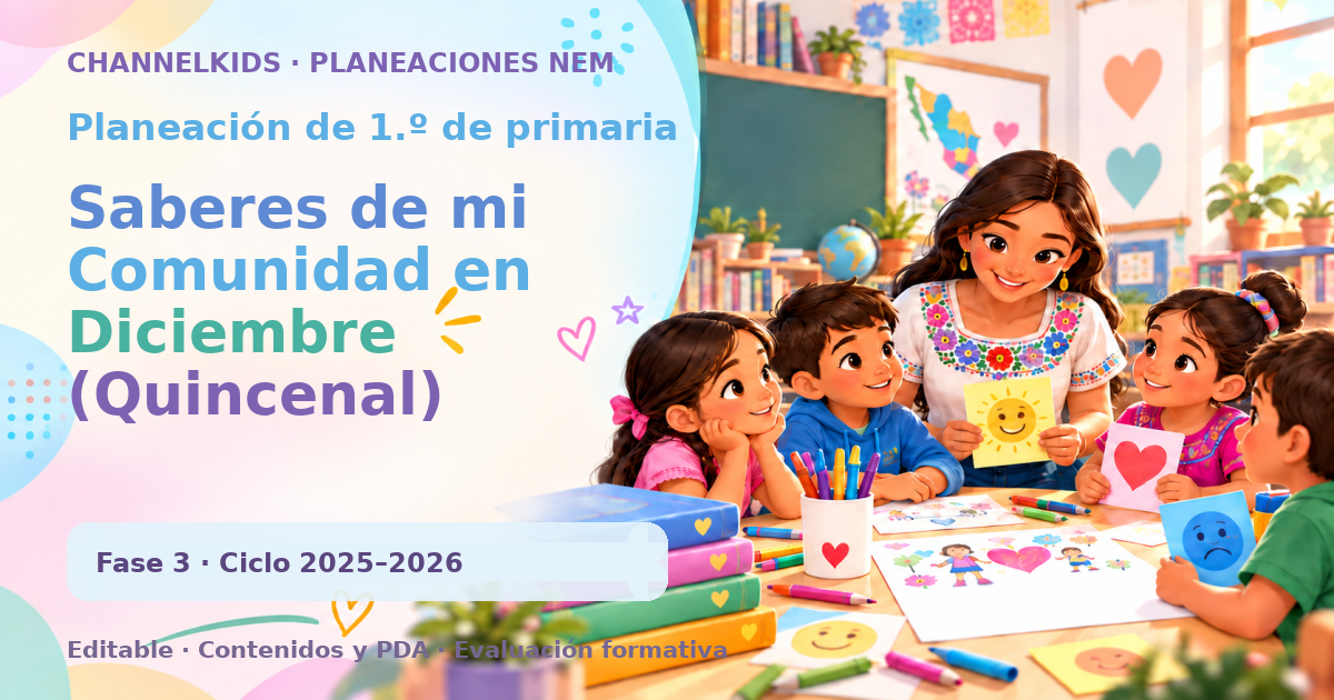 Planeación de primer grado: Saberes de mi Comunidad en Diciembre (Quincenal)