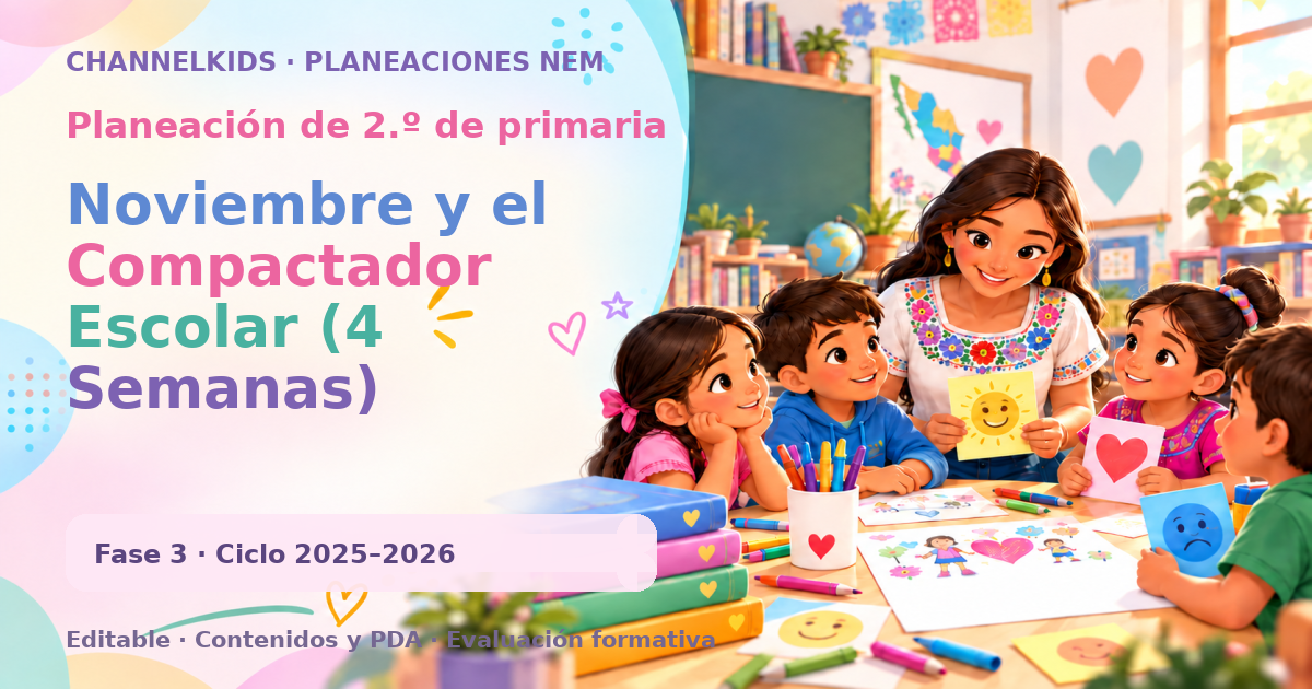 Planeación de segundo grado: Noviembre y el Compactador Escolar (4 Semanas)