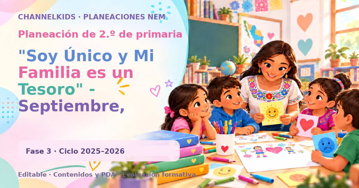 Planeación de segundo grado: "Soy Único y Mi Familia es un Tesoro" - Septiembre, Actividades Quincenales