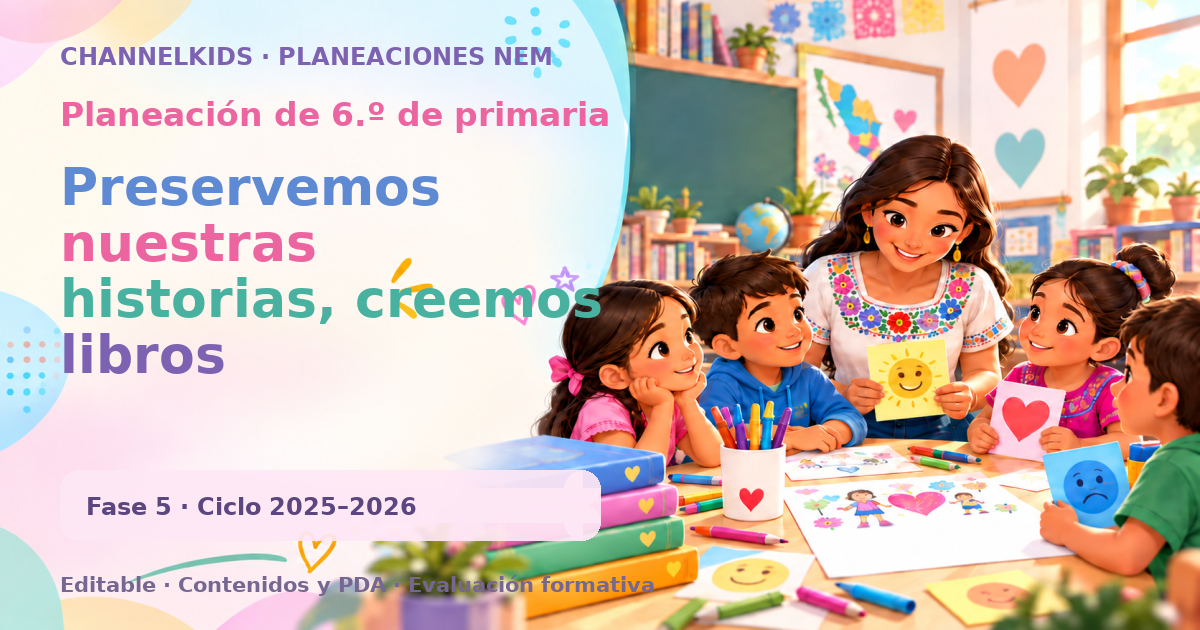 Planeación de sexto grado: Preservemos nuestras historias, creemos libros