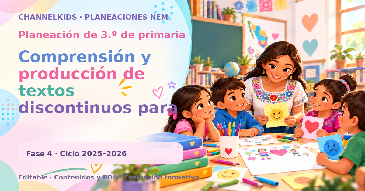 Planeación de tercer grado: Comprensión y producción de textos discontinuos para organizar actividades y ordenar información