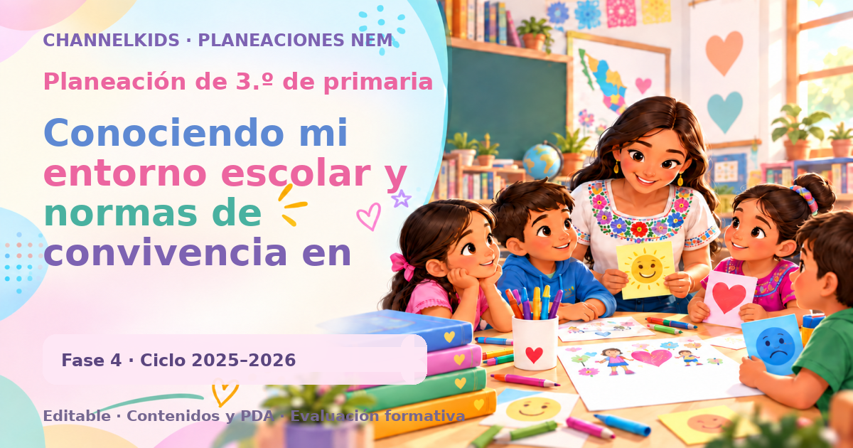 Planeación de tercer grado: Conociendo mi entorno escolar y normas de convivencia en septiembre