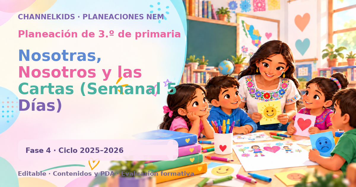 Planeación de tercer grado: Nosotras, Nosotros y las Cartas (Semanal 5 Días)