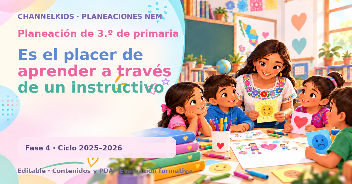 Planeación de tercer grado: Es el placer de aprender a través de un instructivo