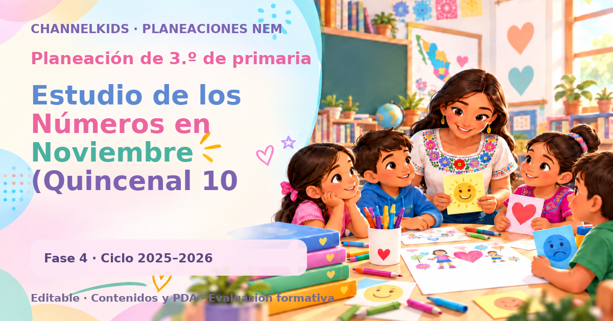 Planeación de tercer grado: Estudio de los Números en Noviembre (Quincenal 10 Días)