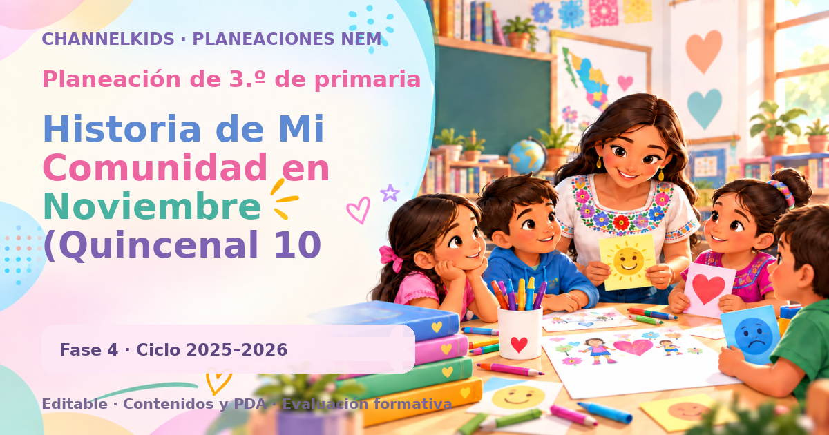 Planeación de tercer grado: Historia de Mi Comunidad en Noviembre (Quincenal 10 Días)