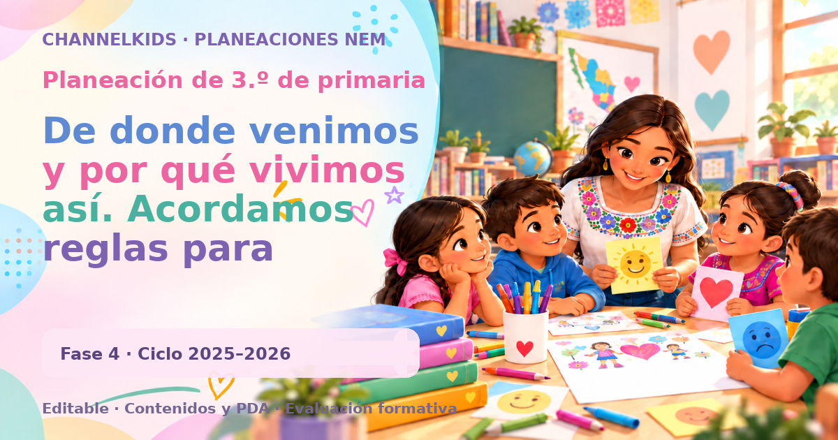 Planeación de tercer grado: De donde venimos y por qué vivimos así. Acordamos reglas para convivir mejor