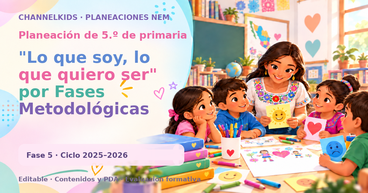Planeación de quinto grado: "Lo que soy, lo que quiero ser" por Fases Metodológicas