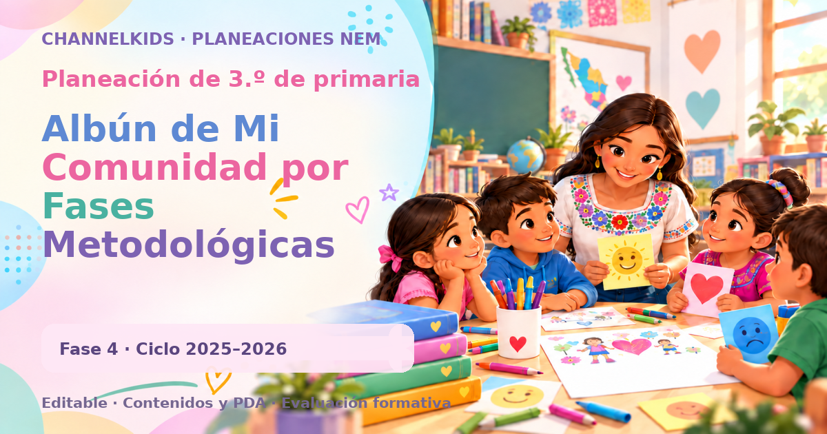 Planeación de tercer grado: Albún de Mi Comunidad por Fases Metodológicas