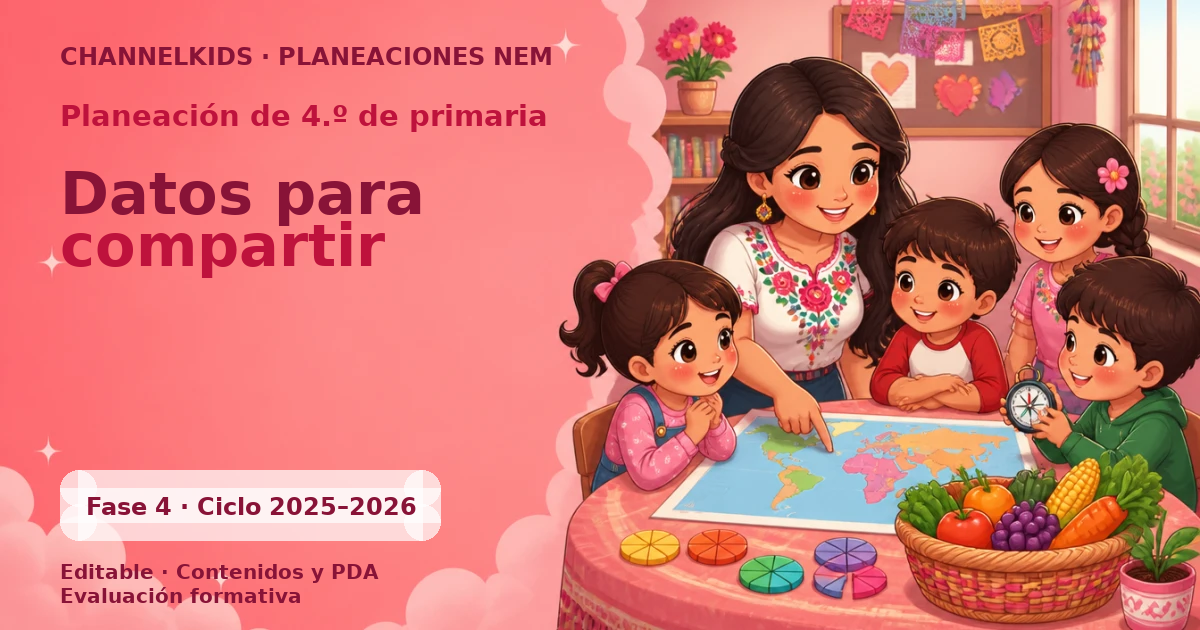 Proyecto Planeación Didáctica para Cuarto Grado en Abril: Datos para Compartir Semanal (5 Días)