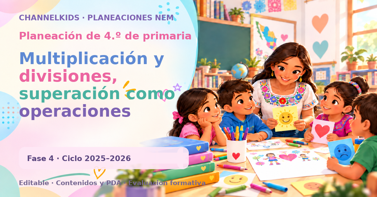 Planeación de cuarto grado: Multiplicación y divisiones, superación como operaciones inversas