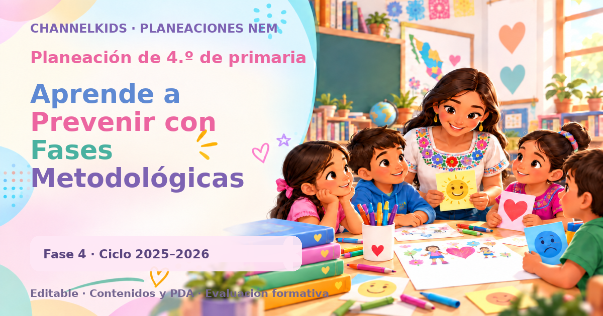 Planeación de cuarto grado: Aprende a Prevenir con Fases Metodológicas