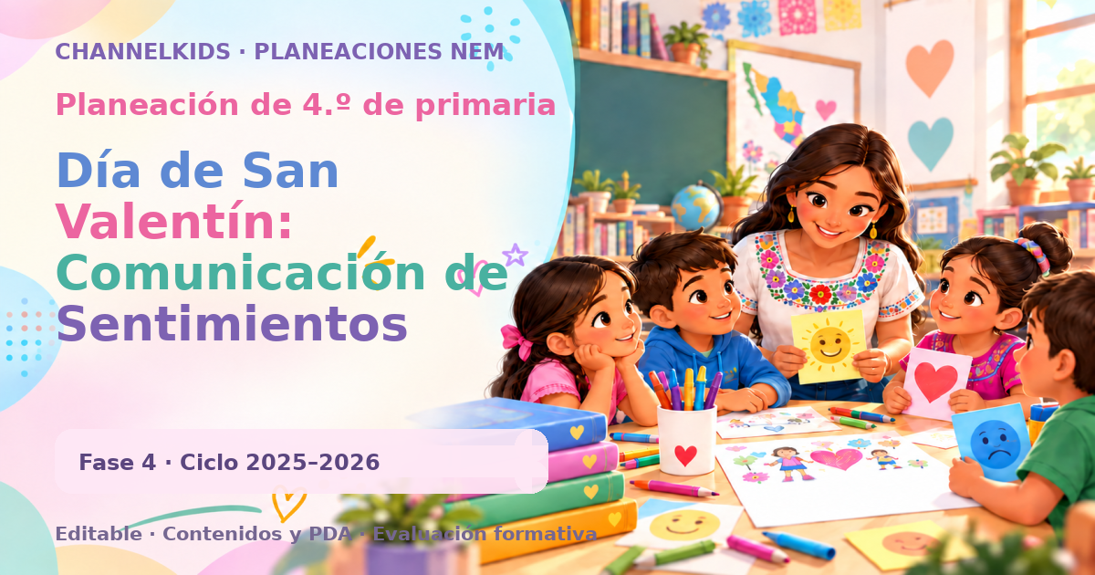 Planeación de cuarto grado: Día de San Valentín: Comunicación de Sentimientos