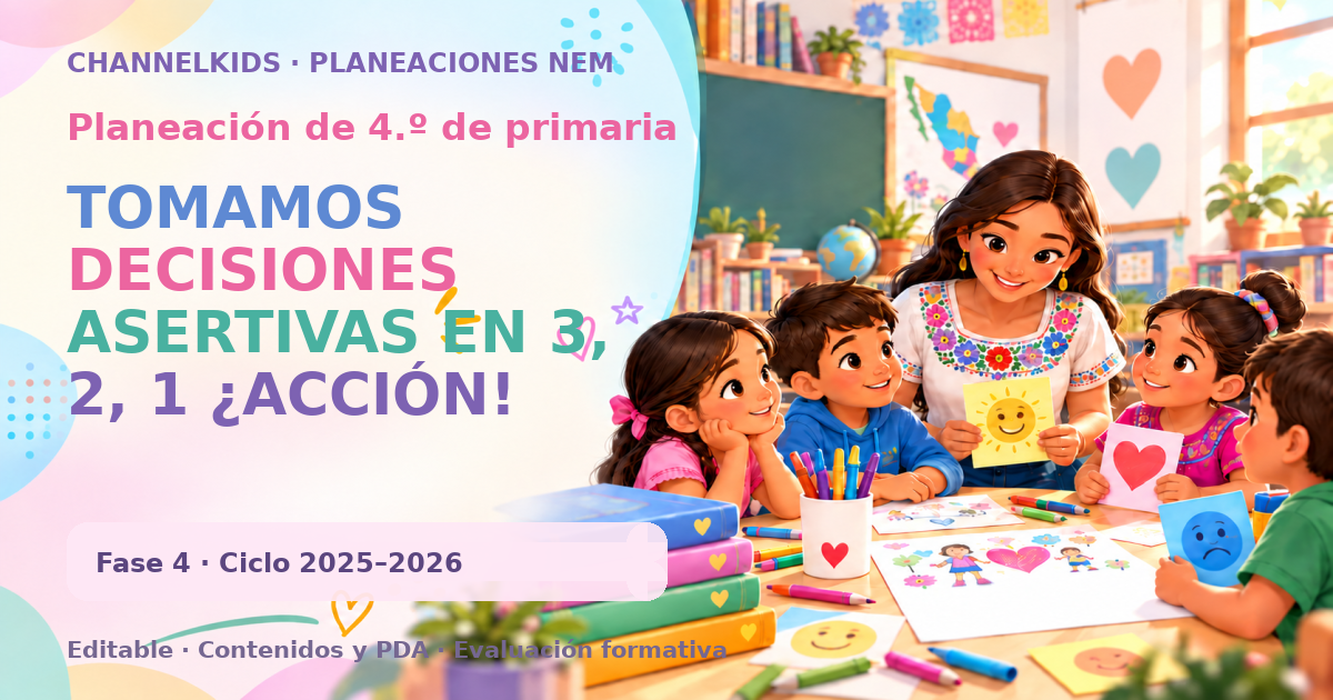 Planeación de cuarto grado: TOMAMOS DECISIONES ASERTIVAS EN 3, 2, 1 ¿ACCIÓN!