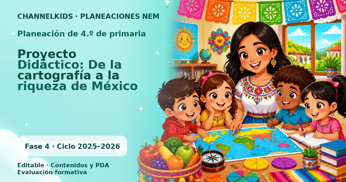 Proyecto Planeación Didáctica para Cuarto Grado en Marzo: De la Cartografía a la Riqueza de México por Fases Metodológicas