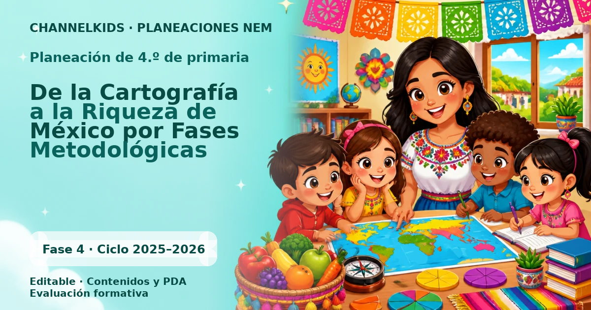 Proyecto Planeación Didáctica para Cuarto Grado en Marzo: De la Cartografía a la Riqueza de México por Fases Metodológicas