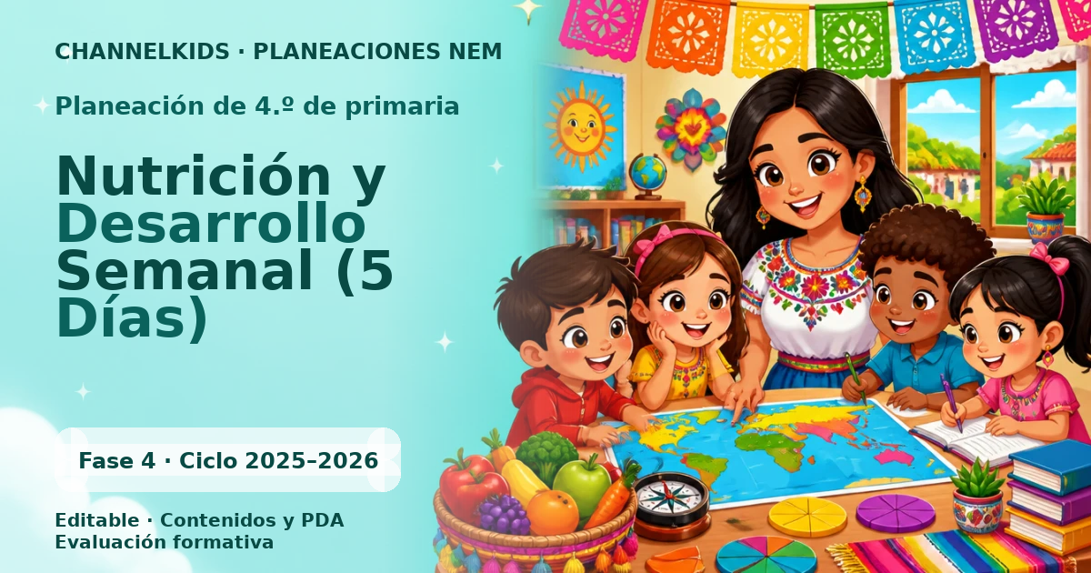 Proyecto Planeación Didáctica para Cuarto Grado en Marzo: Nutrición y Desarrollo Semanal (5 Días)