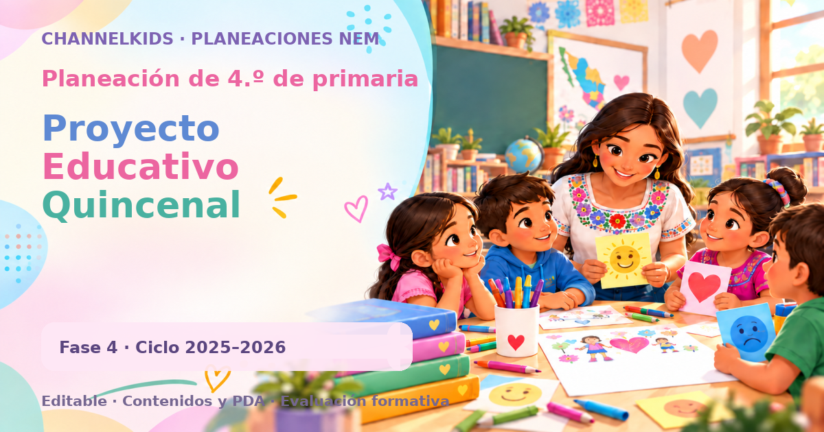 Planeación de cuarto grado: Proyecto Educativo Quincenal