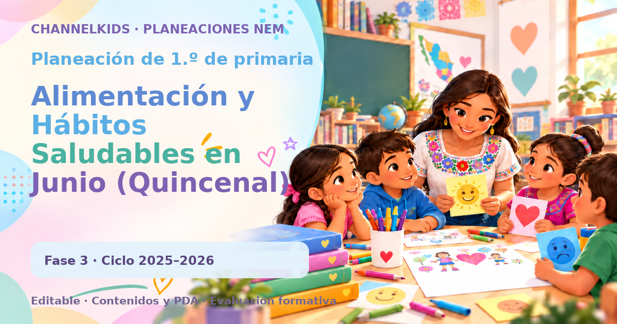 Planeación de primer grado: Alimentación y Hábitos Saludables en Junio (Quincenal)