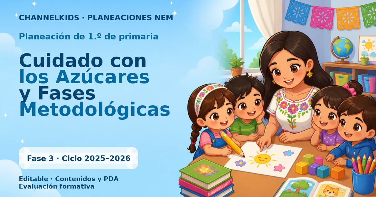 Planeación de primer grado: Cuidado con los Azúcares y Fases Metodológicas