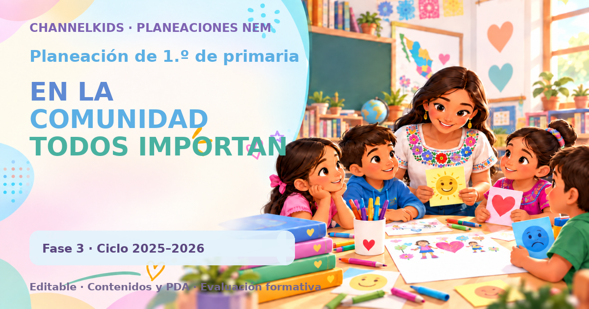Planeación de primer grado: EN LA COMUNIDAD TODOS IMPORTAN