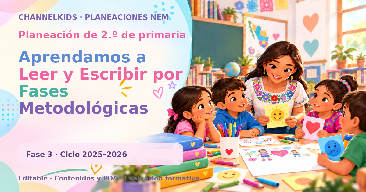 Planeación de segundo grado: Aprendamos a Leer y Escribir por Fases Metodológicas