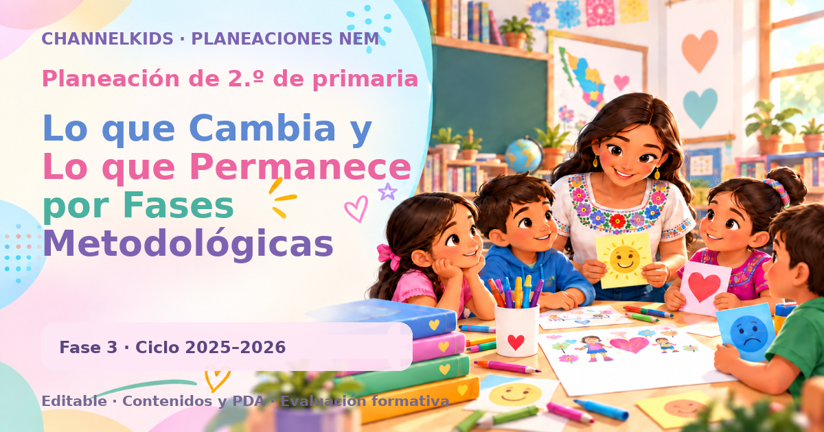 Planeación de segundo grado: Lo que Cambia y Lo que Permanece por Fases Metodológicas