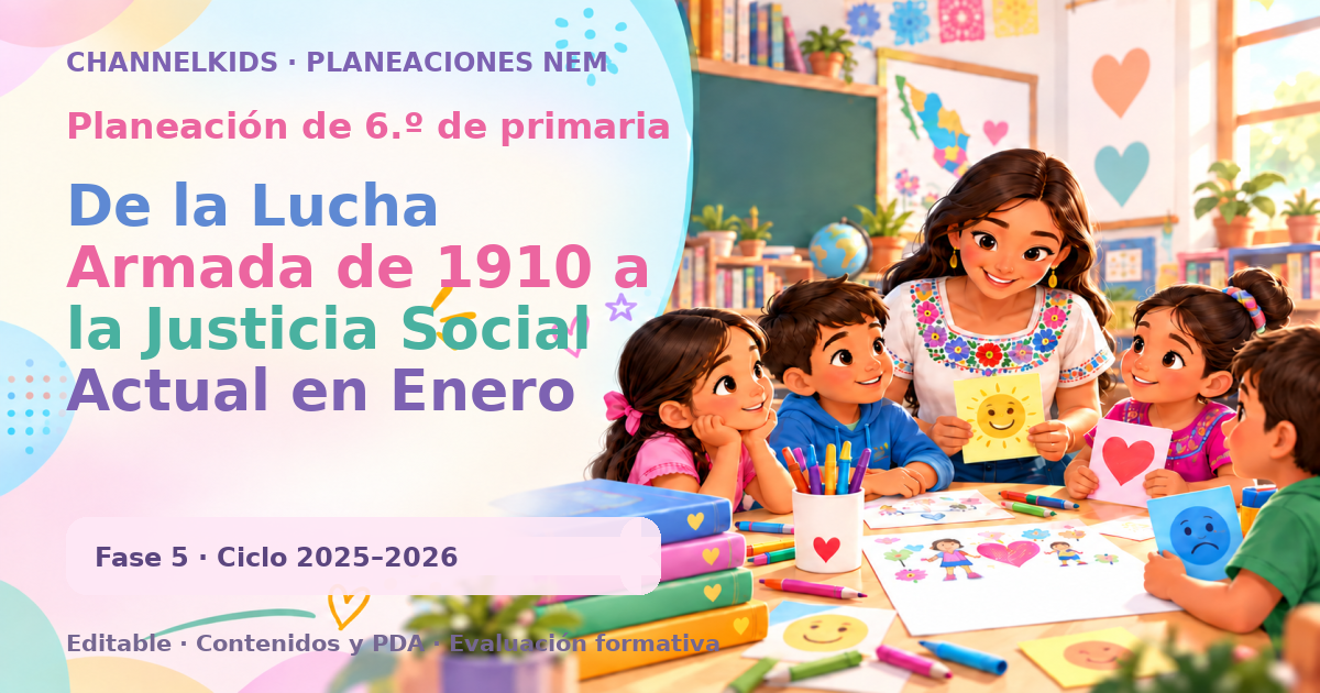 Planeación de sexto grado: De la Lucha Armada de 1910 a la Justicia Social Actual en Enero